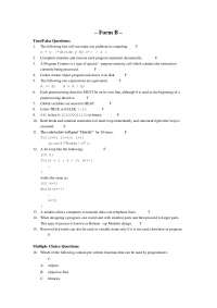 Exam I MCQs Unsolved - Structured in C Programming | CSCE 206 - Docsity