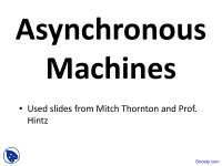 Asynchronous Machines - Design of Sequential Circuit - Lecture Slides