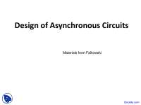 Design of Asynchronous Circuits - Design of Sequential Circuit - Lecture Slides