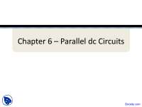 Parallel dc Circuits - Circuit Analysis - Lecture Slides - Docsity