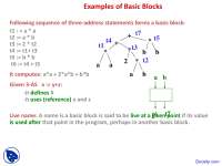 Examples of Basic Blocks - Advanced Compiler Design - Lecture Slides ...
