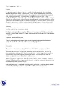 Choque hipovolêmico - Apostilas - traumatologia
