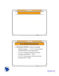 Sputtering - Thin Film Materials Processing - Lecture Slides