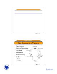 Gas Sources in Vacuum - Thin Film Materials Processing - Lecture Slides