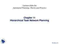 Hierarchical Task Network Planning - Automated Planning - Lecture Slides