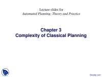 Complexity of Classical Planning - Automated Planning - Lecture Slides