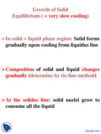 Growth of Solid Equilibrium - Science and Engineering of Materials - Lecture Slides