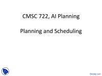Planning and Scheduling - Automated Planning - Lecture Slides