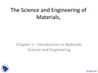 Introduction to Materials Science - Material Science for Engineers - Lecture Slides