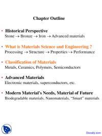 Materials Science - Science and Engineering of Materials - Lecture Slides