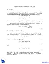 Prescribed Wake Models - Rotorcraft Aerodynamics - Lecture Notes - Docsity
