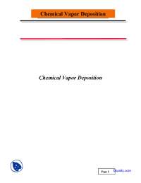 Chemical Vapor Deposition - Thin Film Materials Processing - Lecture Slides