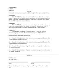 Civil Procedure Quiz: In Personam Jurisdiction and Jurisdictional Limitations