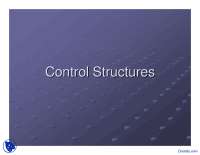 Control Structures - C Sharp - Lecture Slides - Docsity