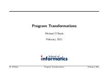 Program Transformations - Compiler Optimisation - Lecture Slides - Docsity