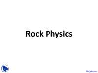 Rock Physics - Engineering Geology - Lecture Slides
