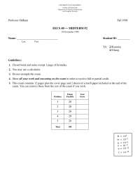 EECS 40 Midterm 2 - UC Berkeley, Fall 1999
