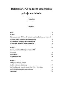 Działania ONZ na rzecz umacniania pokoju na świecie część 1