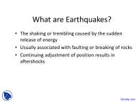 What are Earthquakes - Engineering Geology - Lecture Slides