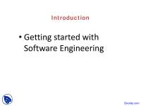 Introduce to Software Engineering - Physical Engineering - Lecture Slides