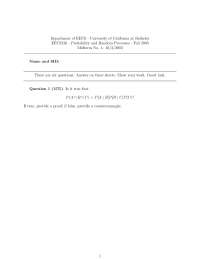 Probability - Probability and Random Processes - Exam - Docsity
