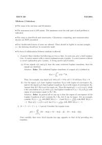 Laplace Transform - Signals and Systems - Solved Exam - Docsity