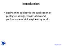 Geology in Design - Engineering Geology - Lecture Slides