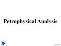 Petrophysical Analysis - Engineering Geology - Lecture Slides