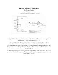 EECS 40 Midterm 1 - Spring 2001 Exam Questions