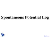 Spontaneous Potential Log - Engineering Geology - Lecture Slides