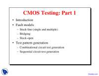 CMOS Testing - CMOS Design Methodologies - Lecture Slides - Docsity