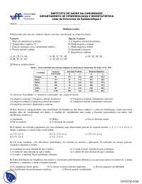Lista Exercícos - Exercícios - Epidemiologia 1