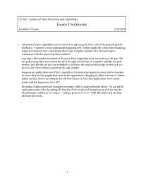 Prim Algorithm - Advanced Data Structures and Algorithms - Solved Exam
