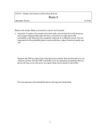 Exam Questions for CS 577 - Design and Analysis of Switching Systems