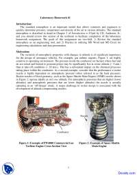 Introduction to Flight - Aerospace Practicum - Home Work - Docsity