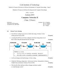 RIP - Computer Networks - Old Exam Paper - Docsity