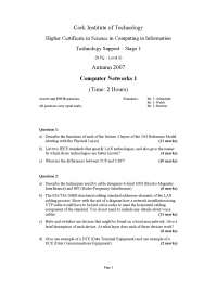LAN Technologies - Computer Networks - Old Exam Paper | Exams Computer ...