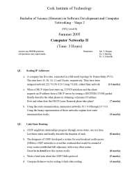 DHCPDISCOVER Packet - Computer Networks - Old Exam Paper - Docsity