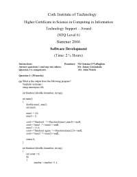 Annual Interest Rate - Software Development - Old Exam - Docsity