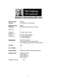Fracture Fixation - Medical Implant and Device Design - Old Exam Paper