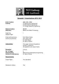 Atomic Packing Factor - Metals and Metals Processing - Old Exam Paper