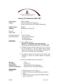 Timing Diagram - Microprocessor Systems Engineering I- Past Exam Paper