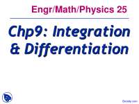Integration and Differentiation - Computational Methods - Lecture Slides