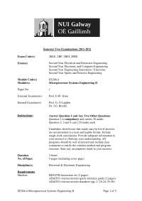 Microprocessor Systems Engineering II Exam - Semester Two 2011-2012