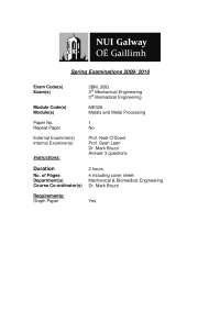 Spring Examinations 2009/2010: Mechanical and Biomedical Engineering