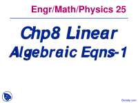 Linear Equations - Computational Methods - Lecture Slides