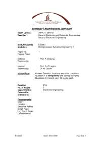 Typical Microprocessor - Microprocessor Systems Engineering I- Past Exam Paper