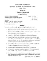 Envelope of Visibility - Highway Engineering - Old Exam Paper