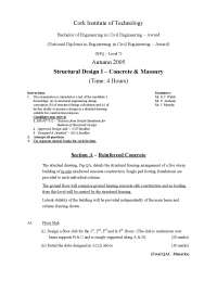 Columns and Footings - Introduction to Structural Design - Old Exam Paper