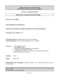 Continuous Beams - Introduction to Structural Design - Old Exam Paper